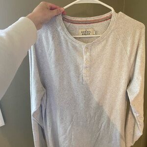 Normal Brand Light Gray Everyday Henley Shirt